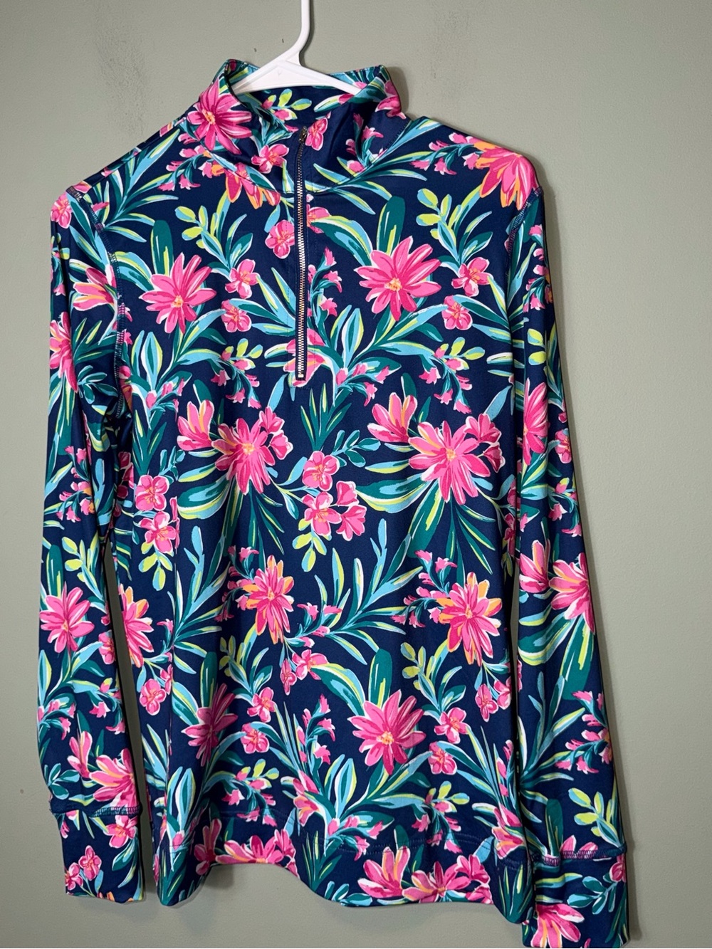 Stella Parker Women’s Navy Floral Athletic Long-Sleeve - Pink Floral Small